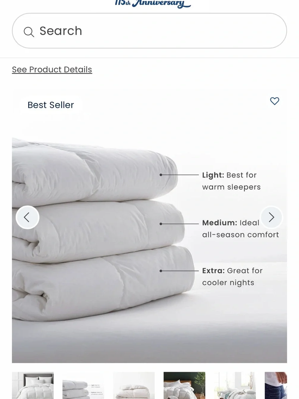Legends Hotel Organic Cotton Down Comforter